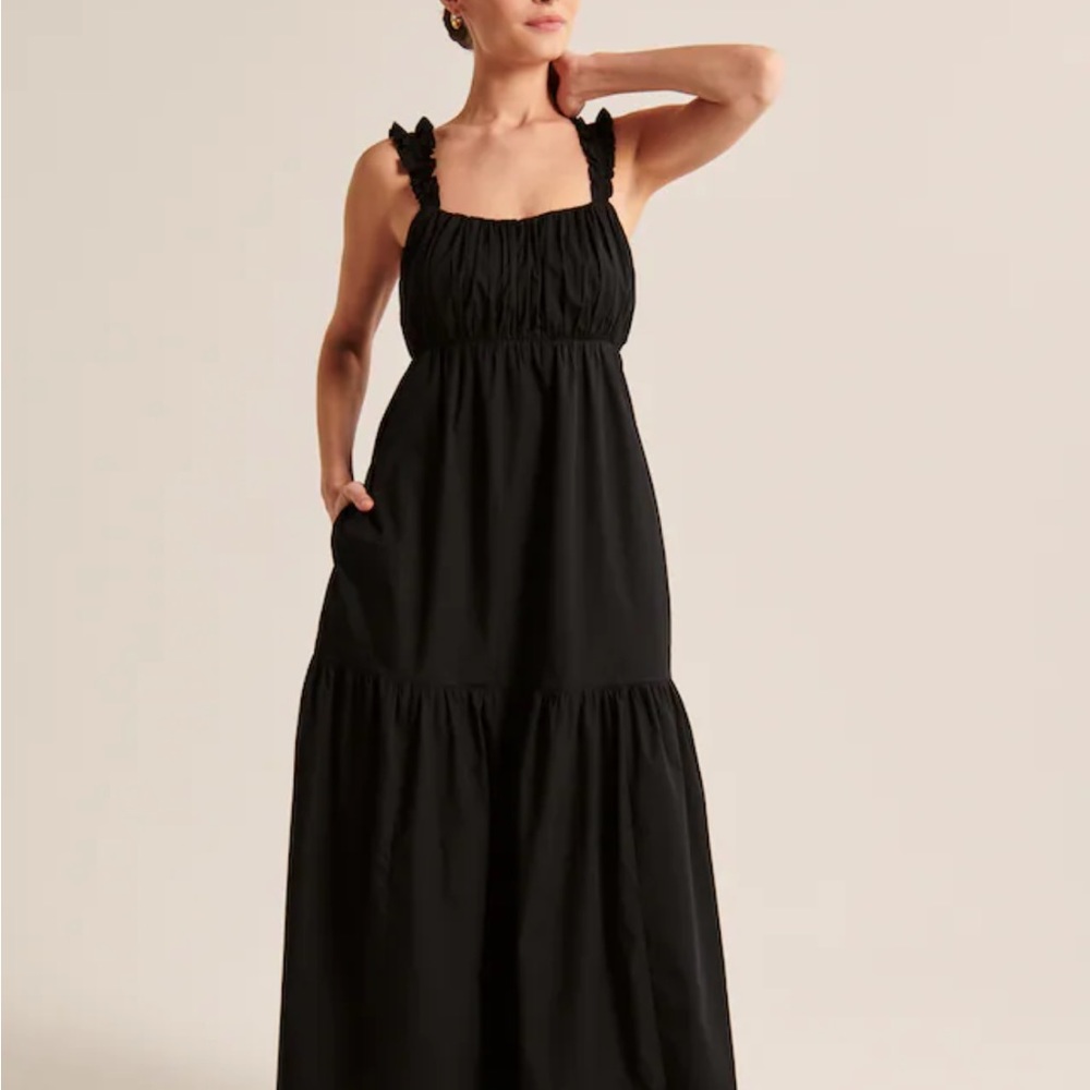 Abercrombie and Fitch Bow Back Poplin Maxi Dress small